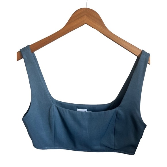 Princess Polly Huxley Blue Square Neck Crop Top Size 8 - Picture 6 of 10
